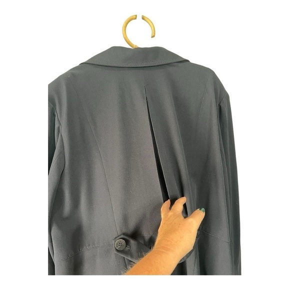 Lane Bryant Navy Blue One Button Closure Sharp Shoulder Blazer Jacket 26/28 - Picture 6 of 13